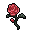 red silk flower