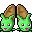 green demon slippers